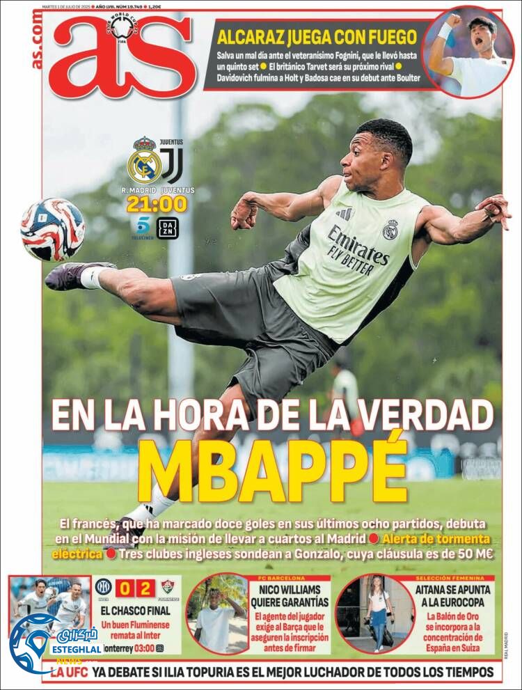 روزنامه ورزشی آ اس سه شنبه 10 تیر 1404  