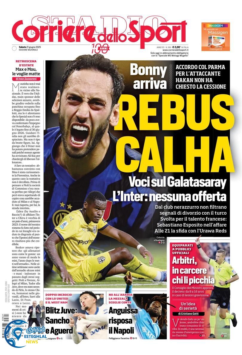 روزنامه ورزشی کوریره دلو اسپورت شنبه 31 خرداد 1404 