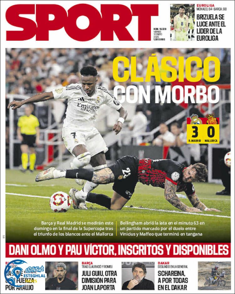 روزنامه ورزشی اسپورت جمعه 21 دی 1403