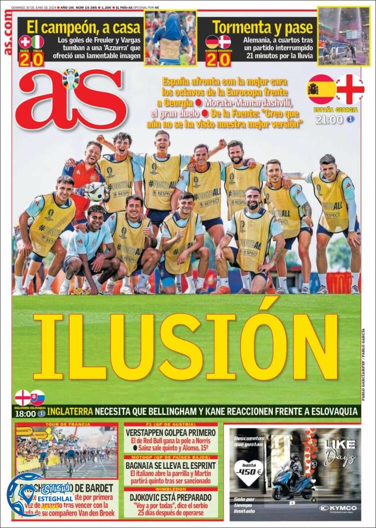 روزنامه  ورزشی آ اس یکشنبه 10 تیر 1403 