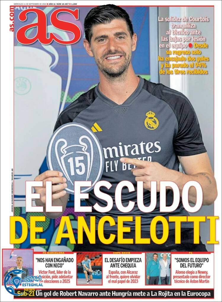 روزنامه  ورزشی آ اس چهارشنبه 21 شهریور 1403 