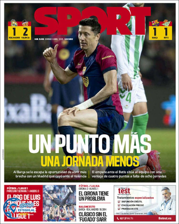 روزنامه ورزشی اسپورت یکشنبه 17 فروردین 1404 