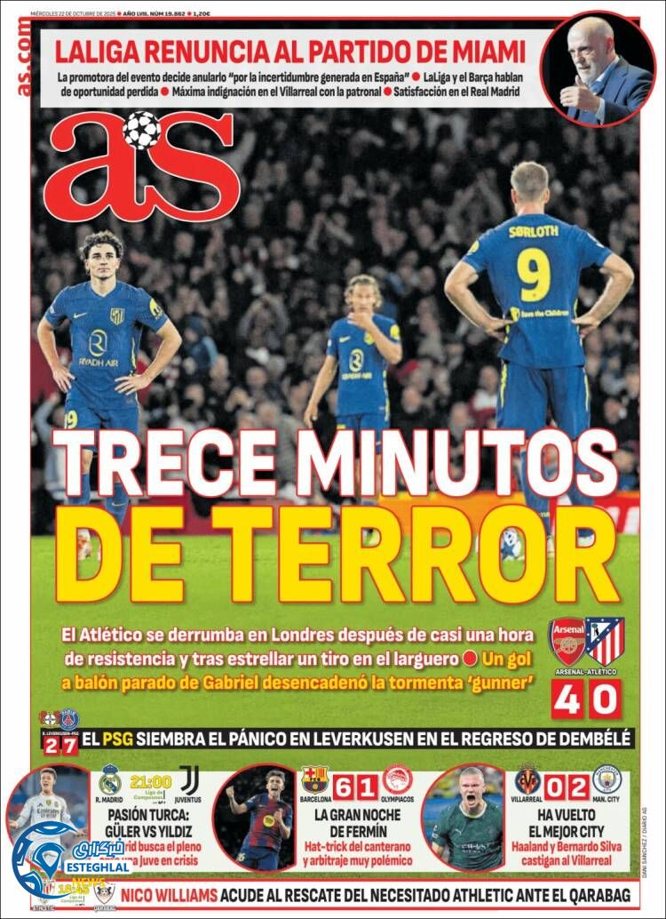 روزنامه ورزشی آ اس چهارشنبه 30 مهر 1404  