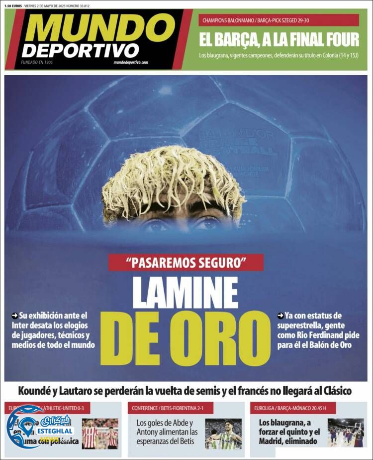 روزنامه  ورزشی موندو دپورتیوو جمعه 11 اردیبهشت 1404 