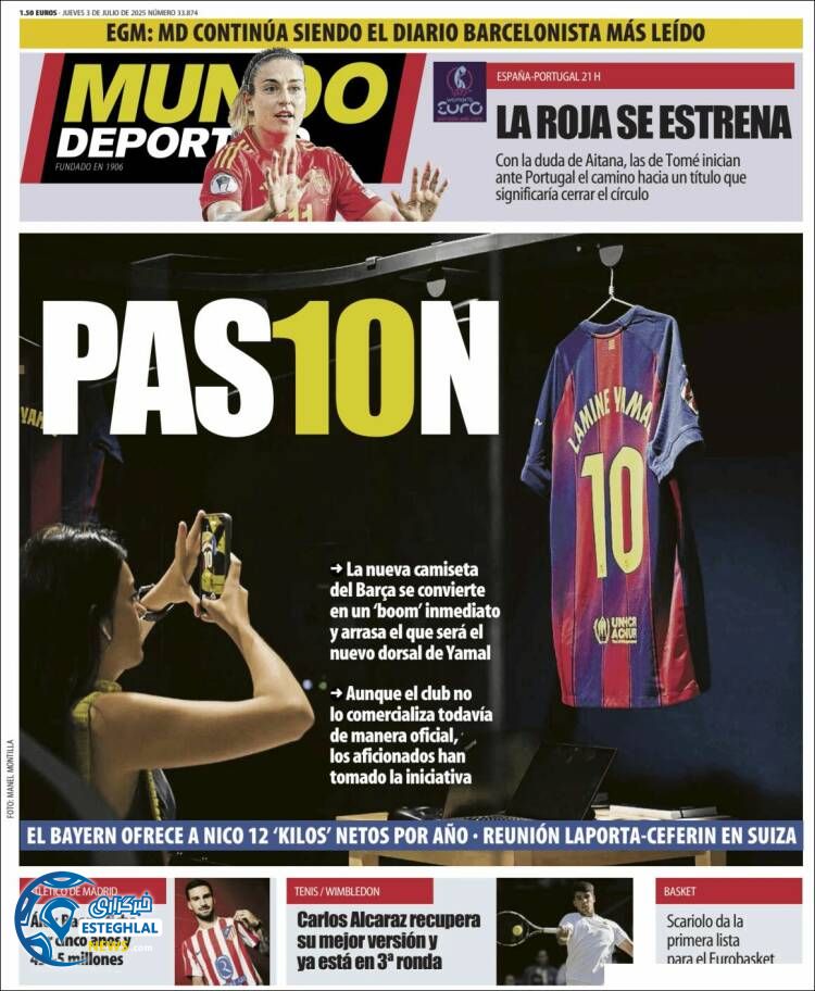 روزنامه ورزشی موندو دپورتیوو پنجشنبه 12 تیر 1404 