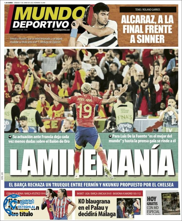 روزنامه ورزشی موندو دپورتیوو شنبه 17 خرداد 1404  