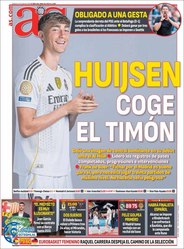 روزنامه ورزشی آ اس شنبه 31 خرداد 1404 