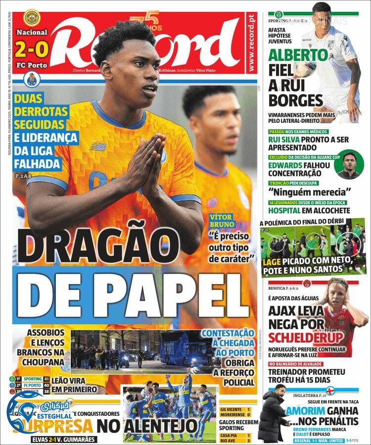 روزنامه ورزشی رکورد دوشنبه 24 دی 1403 