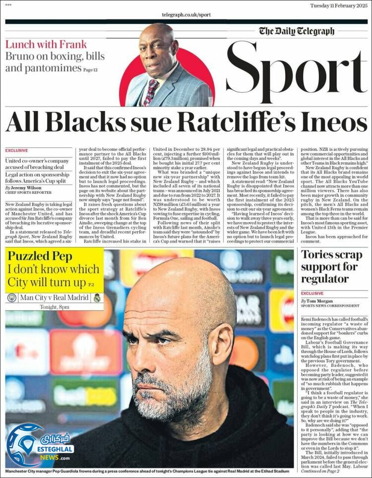 روزنامه  ورزشی تلگراف  اسپورت سه شنبه 23 بهمن 1403 