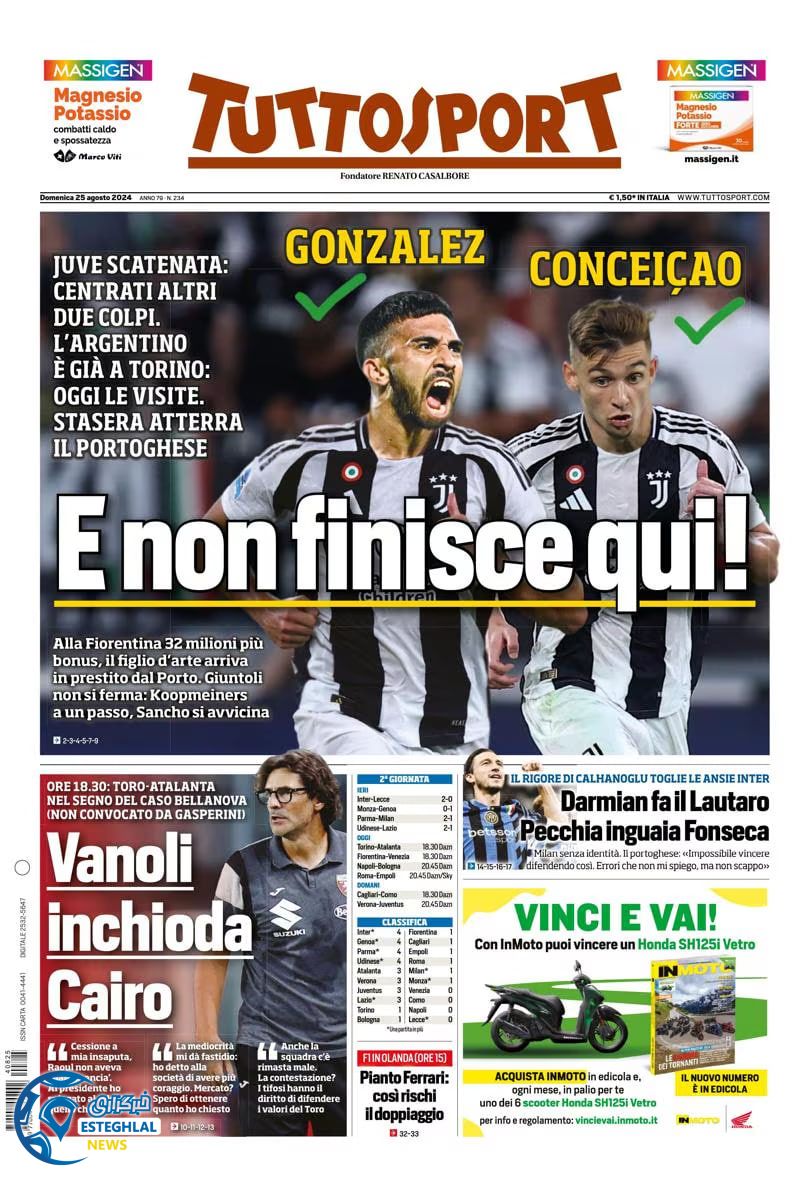 روزنامه ورزشی توتو اسپورت یکشنبه 4 شهریور 1403 