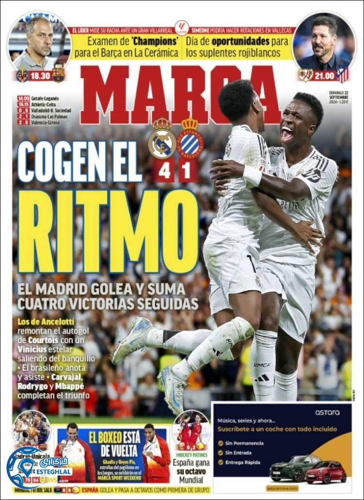 روزنامه ورزشی مارکا یکشنبه 1 مهر 1403 