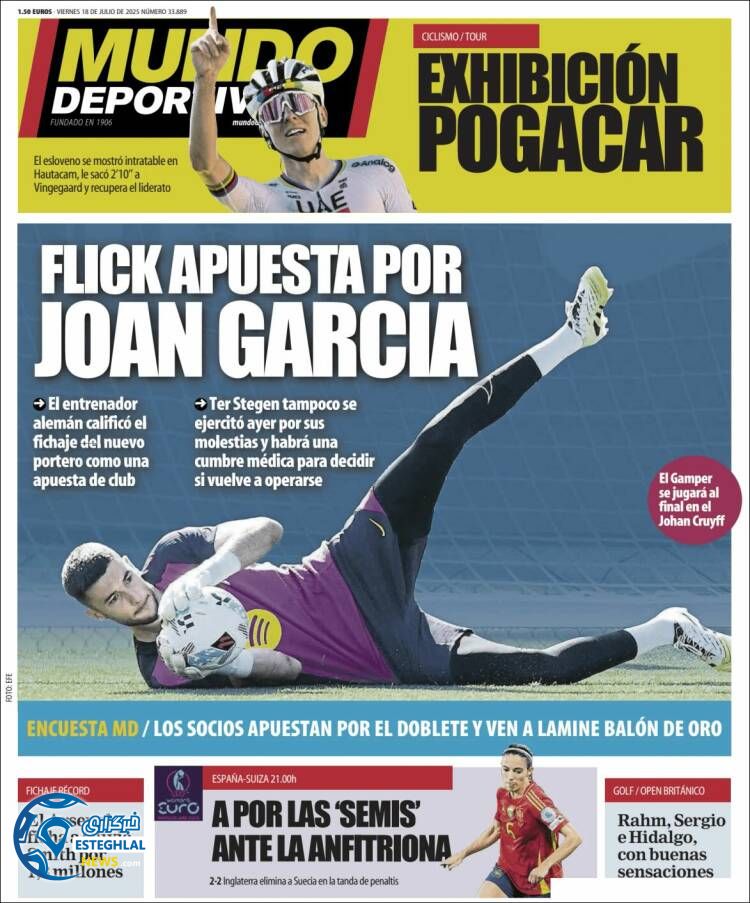 روزنامه ورزشی موندو دپورتیوو جمعه 27 تیر 1404 