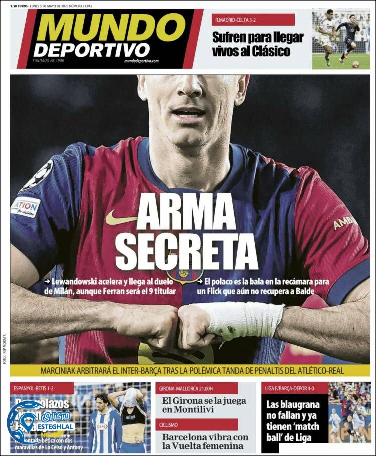 روزنامه ورزشی موندو دپورتیوو دوشنبه 15 اردیبهشت 1404 