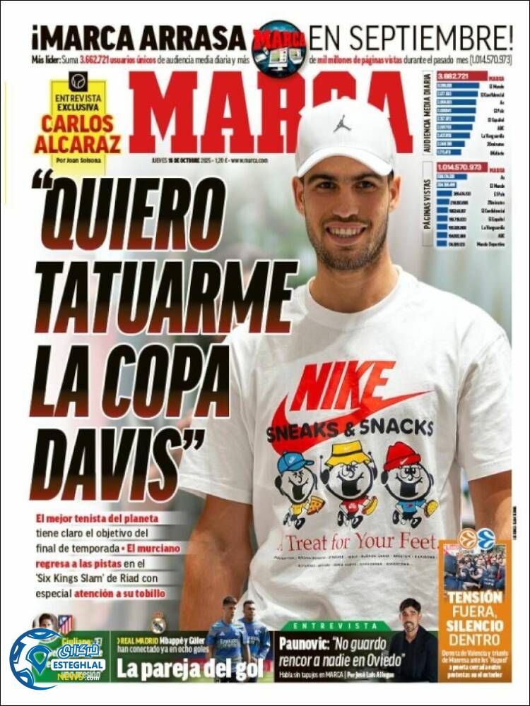 روزنامه ورزشی مارکا  پنجشنبه 24 مهر 1404 