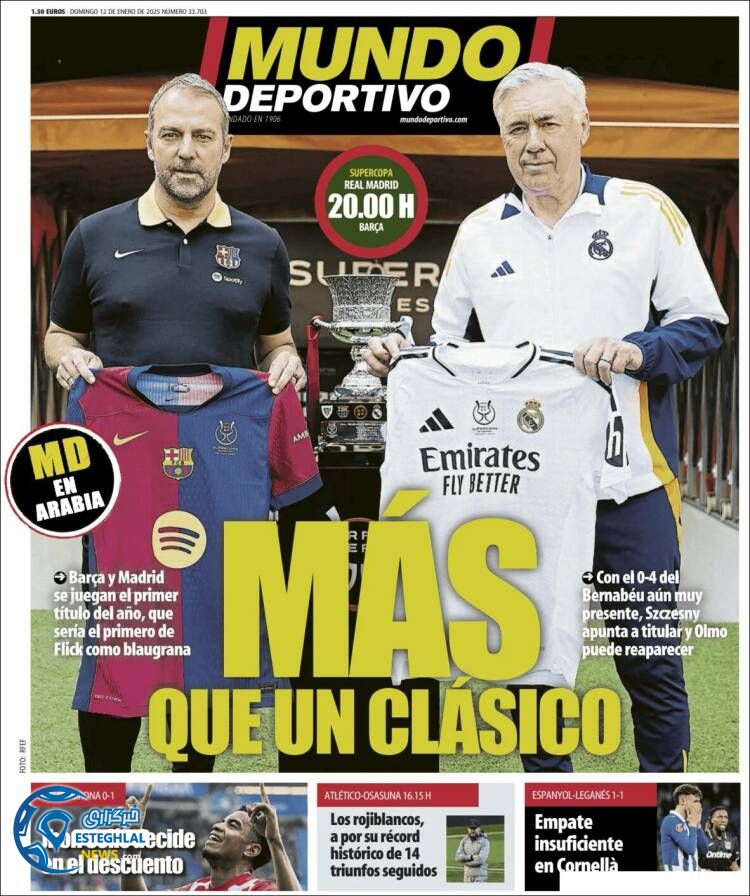 روزنامه ورزشی موندو دپورتیوو یکشنبه 23 دی 1403 