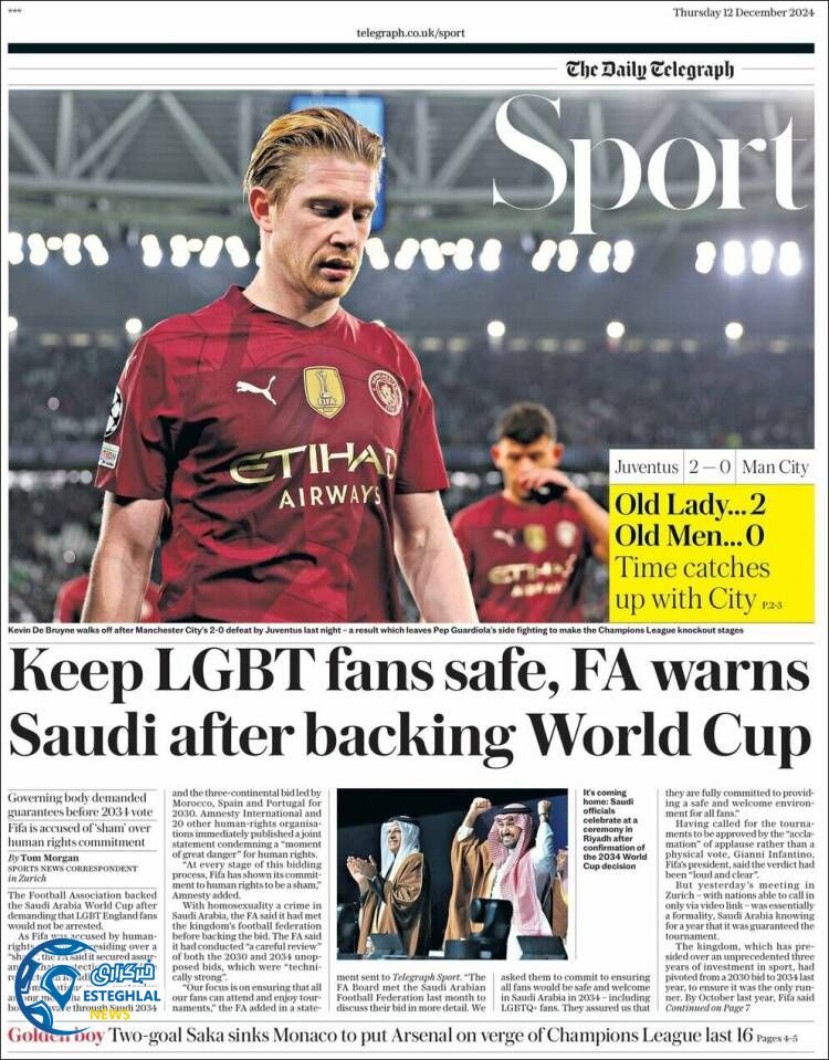 روزنامه ورزشی تلگراف  اسپورت پنجشنبه 22 آذر 1403 