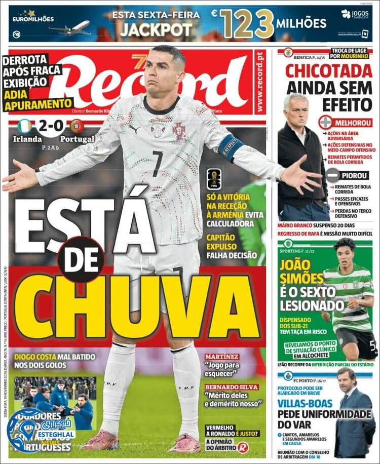 روزنامه  ورزشی رکورد  جمعه 23 آبان 1404 