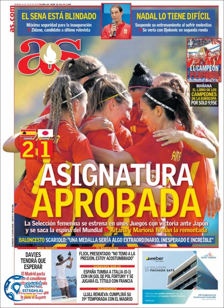 روزنامه ورزشی آ اس جمعه 5 مرداد 1403