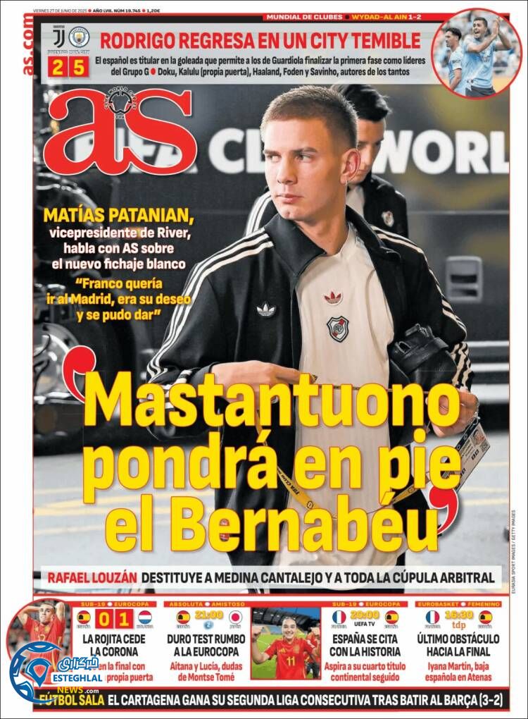 روزنامه ورزشی آ اس جمعه 6 تیر 1404 