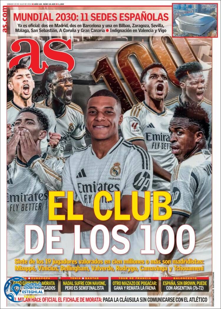 روزنامه ورزشی آ اس شنبه 30 تیر 1403 