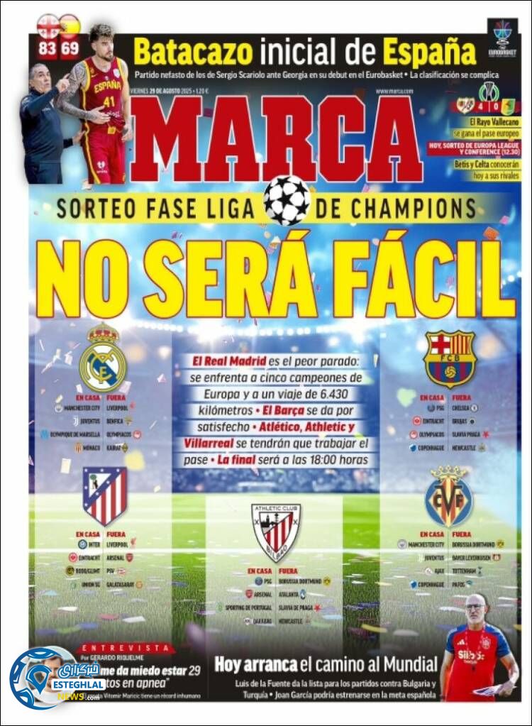 روزنامه ورزشی مارکا جمعه 7 شهریور 1404 