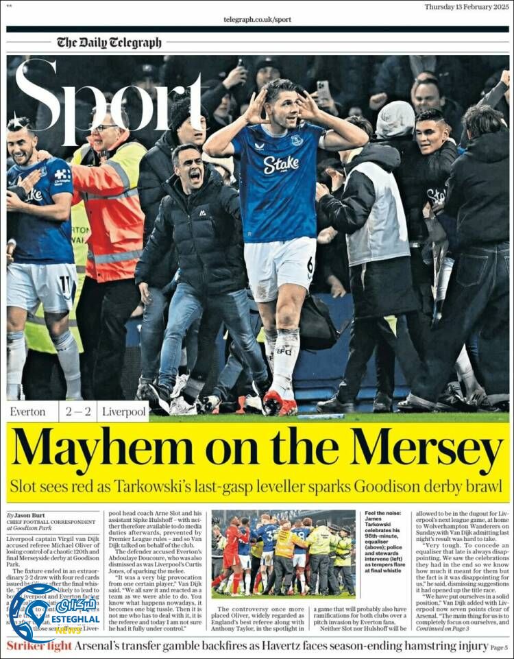 روزنامه  ورزشی تلگراف اسپورت پنجشنبه 25 بهمن 1403 