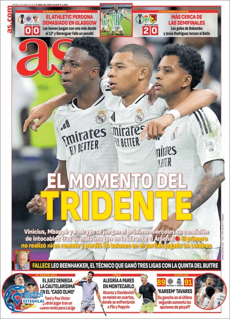 روزنامه ورزشی  آ اس جمعه 22 فروردین 1404 