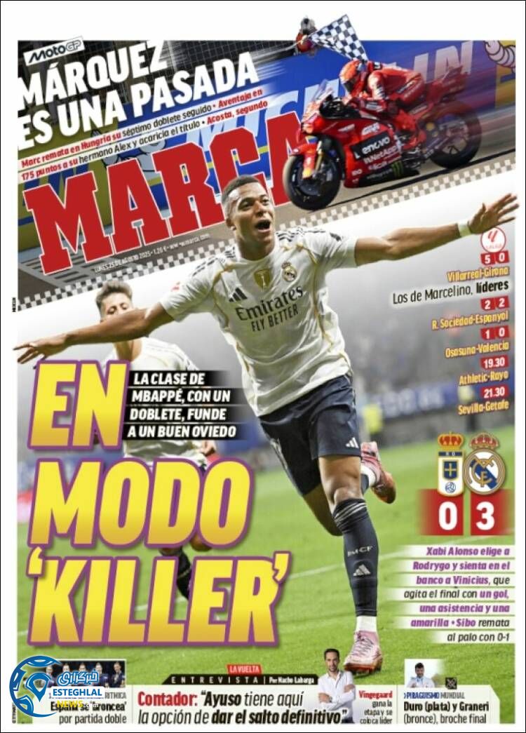 روزنامه  ورزشی مارکا دوشنبه 3 شهریور 1404  