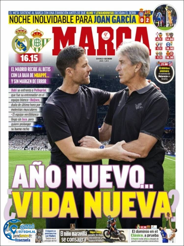 روزنامه ورزشی مارکا  یکشنبه 14 دی 1404 