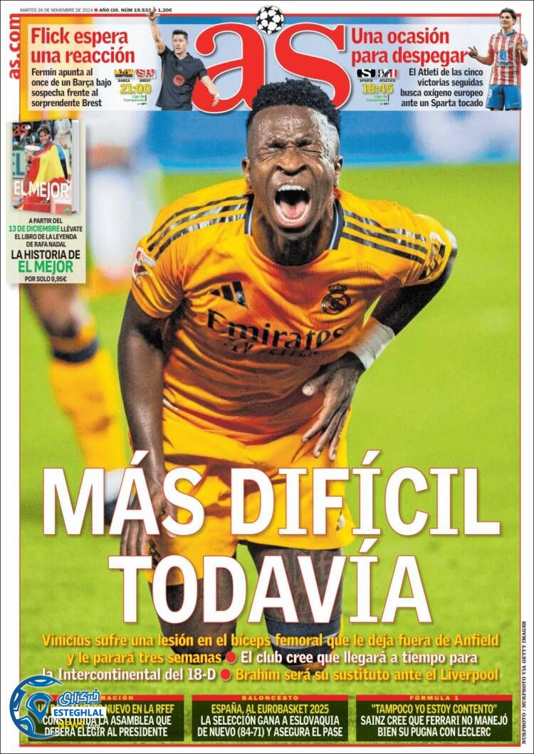 روزنامه ورزشی  آ اس سه شنبه 6 آذر 1403 