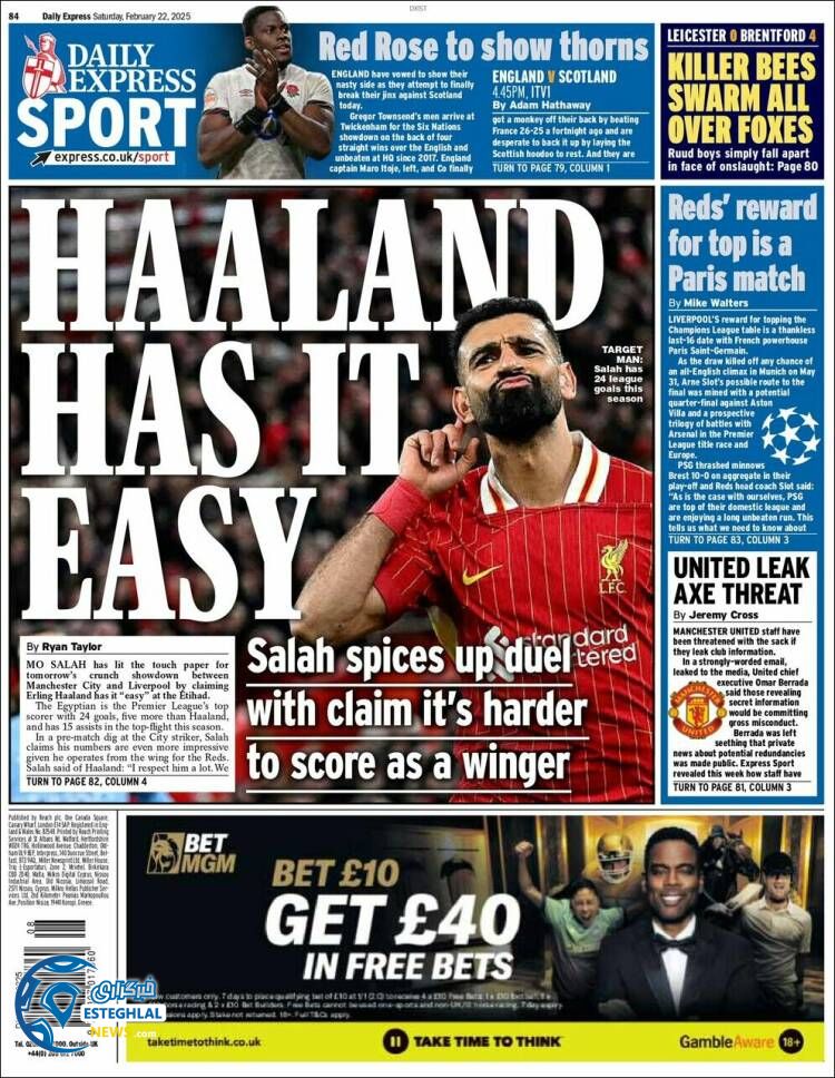 روزنامه ورزشی  اکسپرس اسپورت شنبه 4 اسفند 1403 