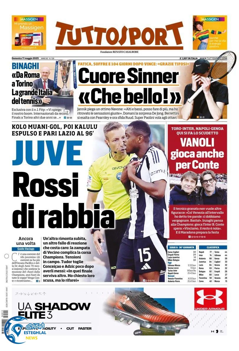 روزنامه ورزشی توتو اسپورت یکشنبه 21 اردیبهشت 1404  