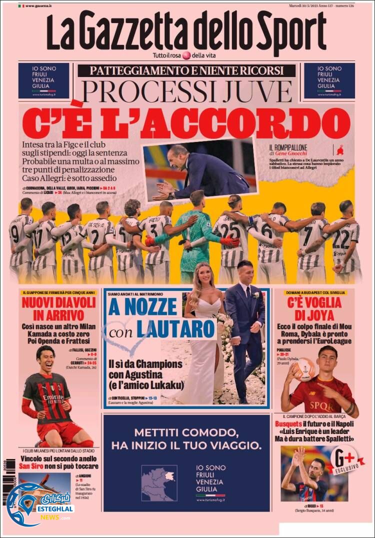 روزنامه ورزشی گاتزتا دلو اسپورت سه شنبه 9 خرداد 1402 