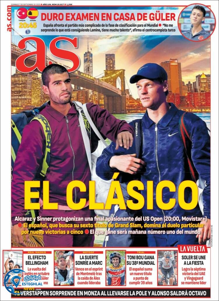 روزنامه ورزشی آ اس  یکشنبه 16 شهریور 1404  