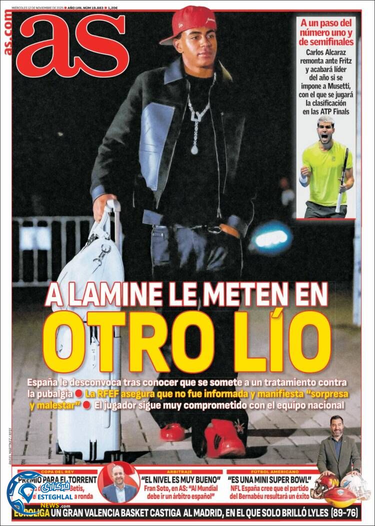 روزنامه  ورزشی آ اس  چهارشنبه 21 آبان 1404 