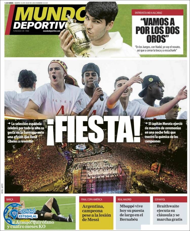 روزنامه ورزشی کموندو دپورتیوو سه شنبه 26 تیر 1403  