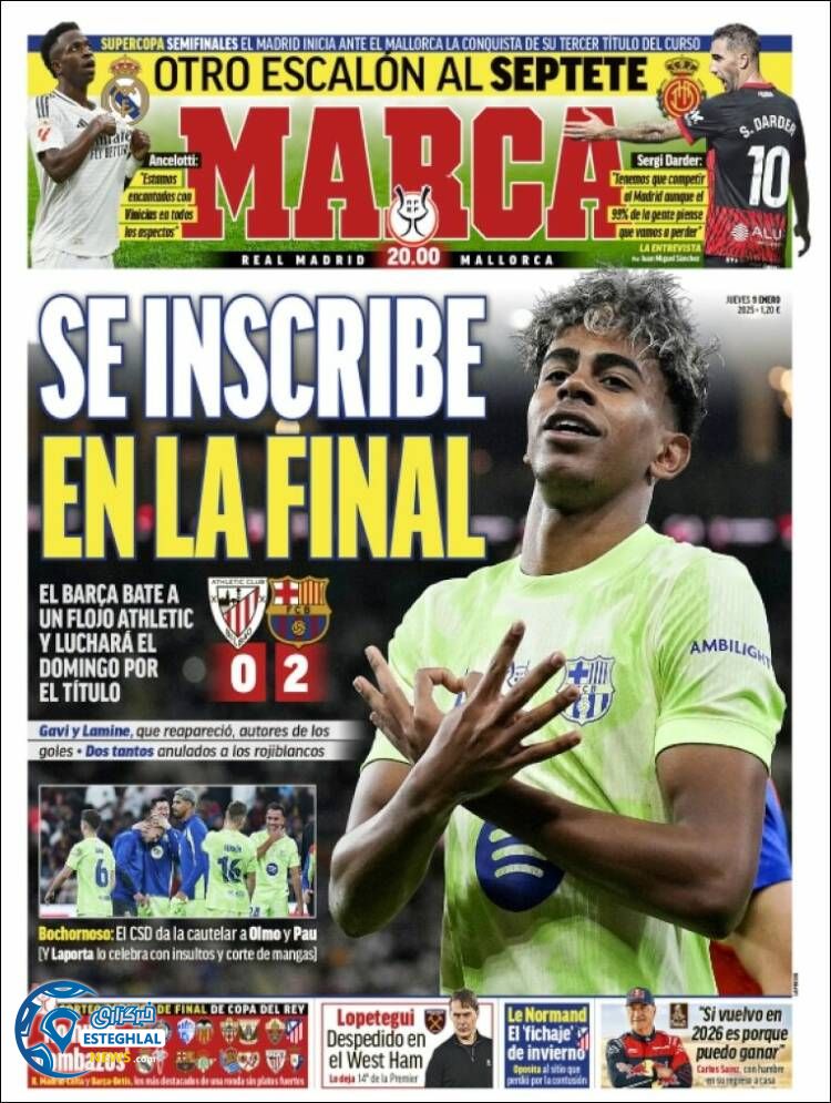 روزنامه  ورزشی مارکا پنجشنبه 20 دی 1403 