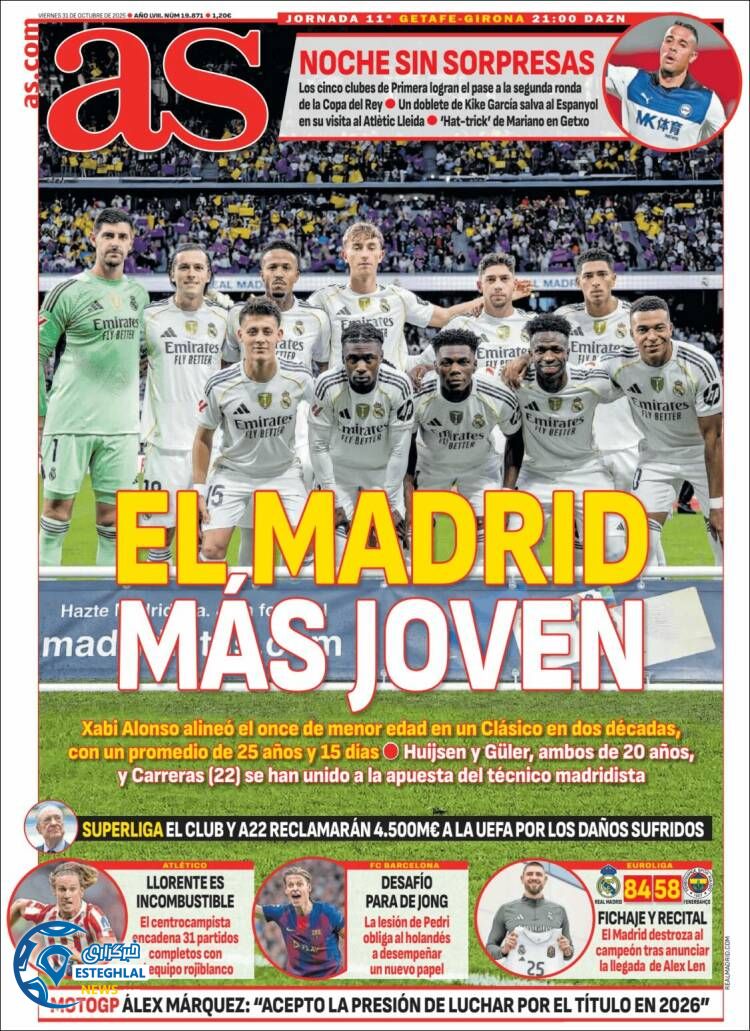 روزنامه ورزشی آ اس  جمعه 9 آبان 1404 