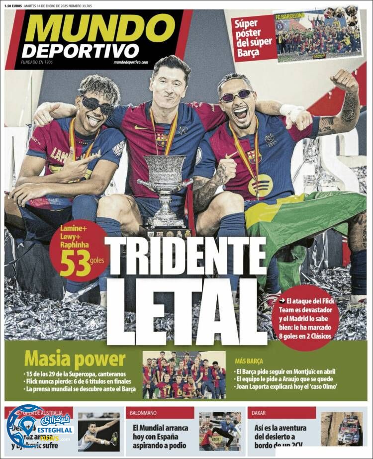 روزنامه ورزشی  موندو دپورتیوو سه شنبه 25 دی 1403 