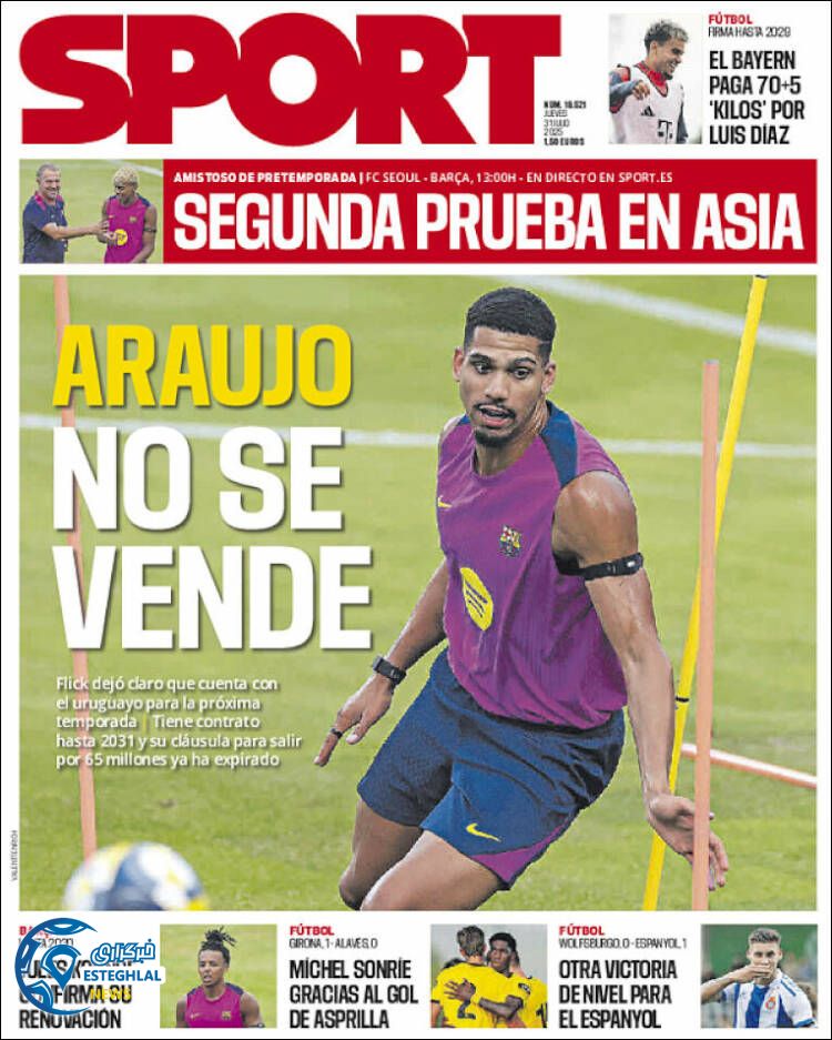 روزنامه ورزشی اسپورت پنجشنبه 9 مرداد 1404 