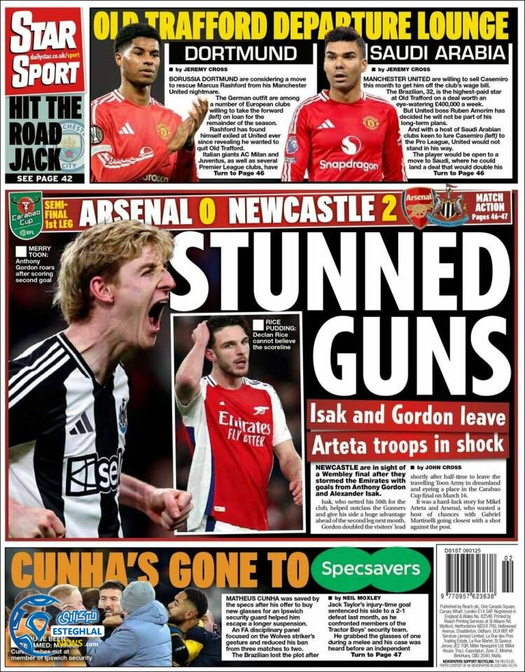 روزنامه  ورزشی  اسنتار اسپورت چهارشنبه 19 دی 1403  