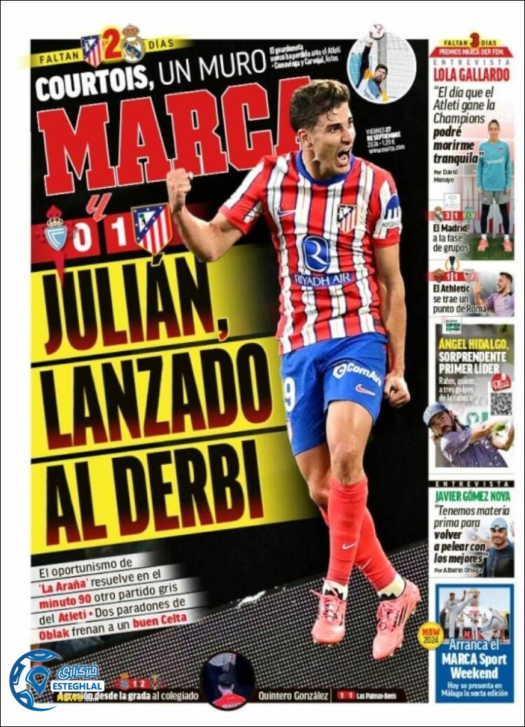 روزنامه ورزشی مارکا جمعه 6 مهر 1403 