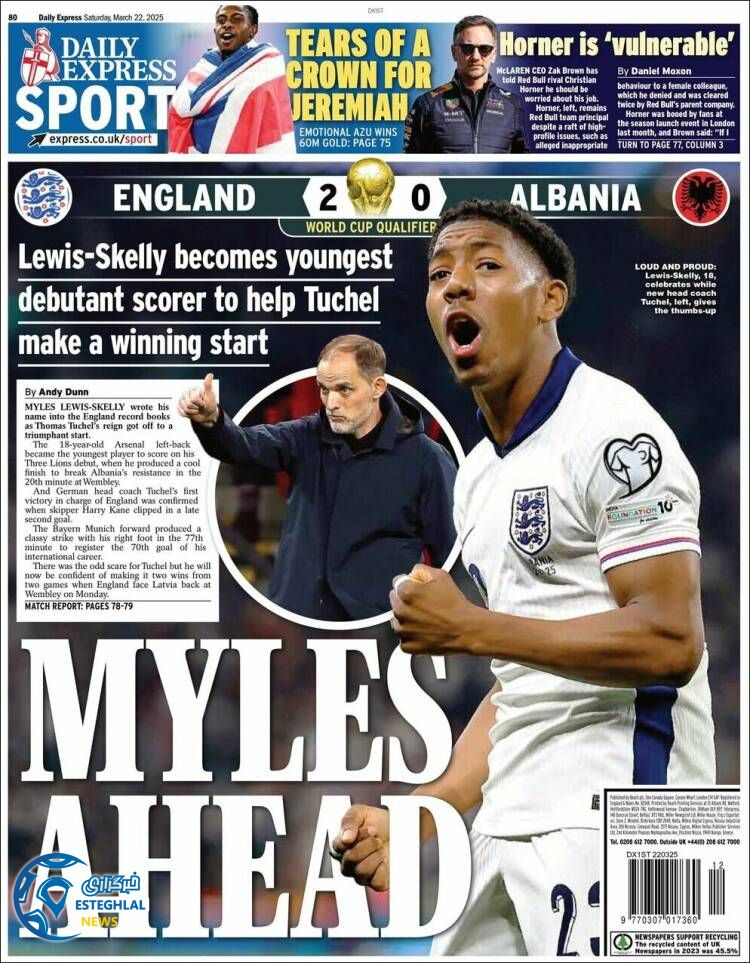 روزنامه  ورزشی اکسپرس اسپورت شنبه 2 فروردین 1404 