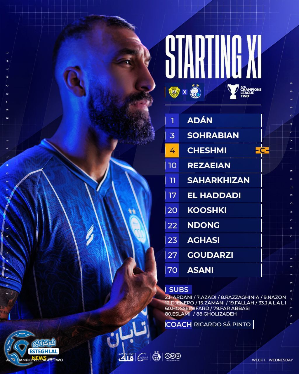 ترکیب استقلال مقابل الوصل امارات