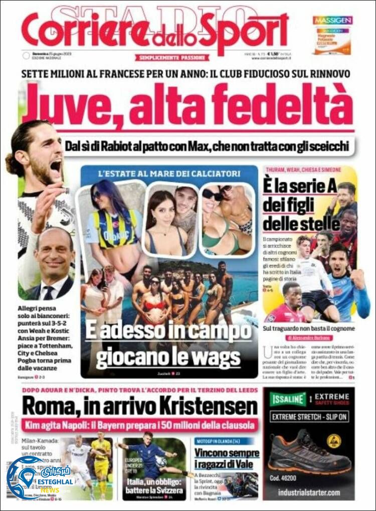 روزنامه ورزشی کوریره دلو اسپورت یکشنبه 4 تیر 1402 