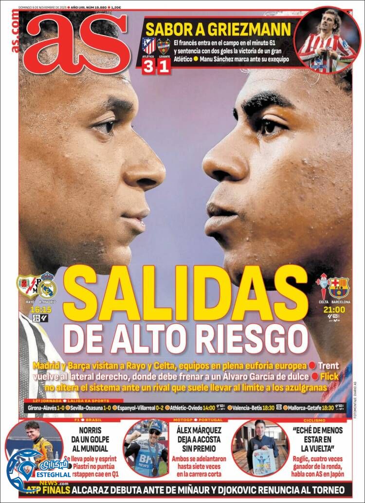 روزنامه ورزشی آ اس  یکشنبه 18 آبان 1404 