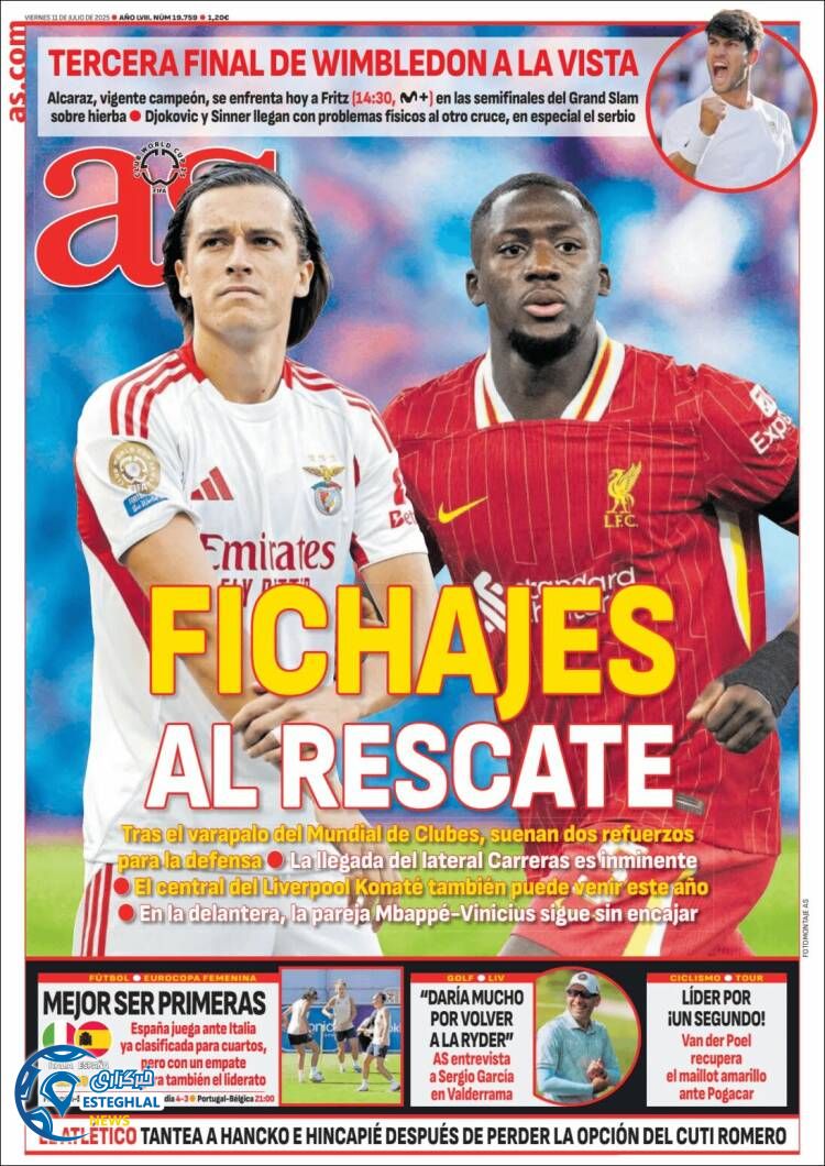 روزنامه ورزشی آ  اس جمعه 20 تیر 1404 