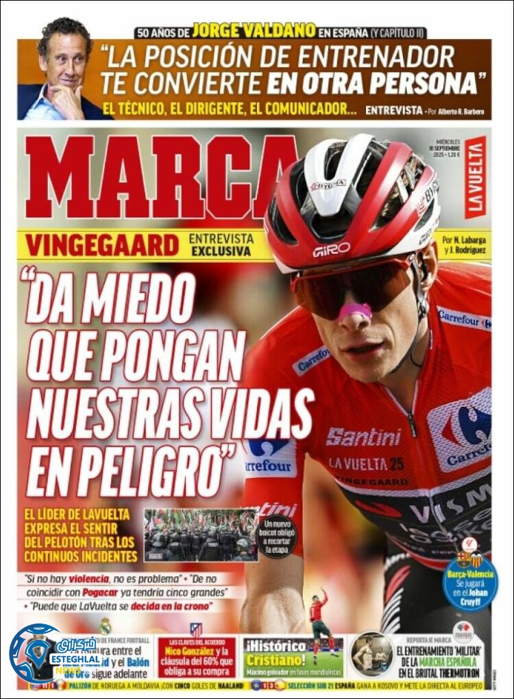 روزنامه  ورزشی مارکا  چهارشنبه 19 شهریور 1404 