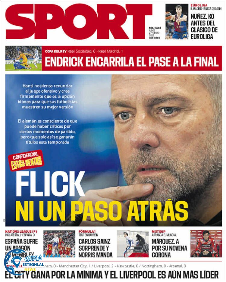 روزنامه ورزشی اسپورت پنجشنبه 9 اسفند 1403 