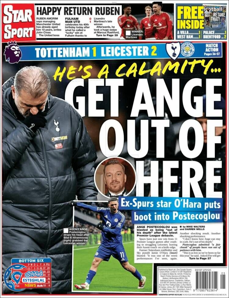 روزنامه ورزشی استار اسپورت دوشنبه 8 بهمن 1403 